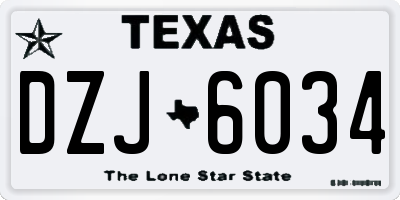 TX license plate DZJ6034