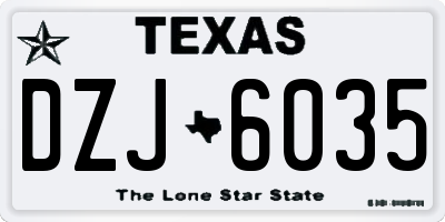 TX license plate DZJ6035
