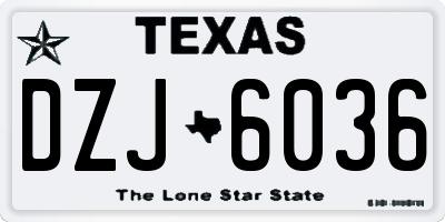 TX license plate DZJ6036
