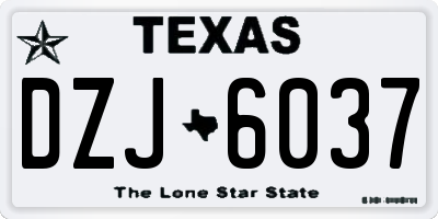 TX license plate DZJ6037