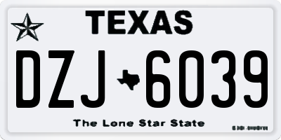 TX license plate DZJ6039