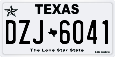 TX license plate DZJ6041