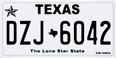 TX license plate DZJ6042