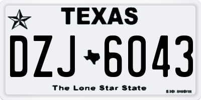 TX license plate DZJ6043