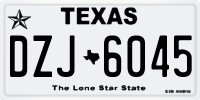 TX license plate DZJ6045