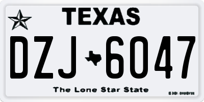TX license plate DZJ6047