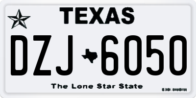 TX license plate DZJ6050