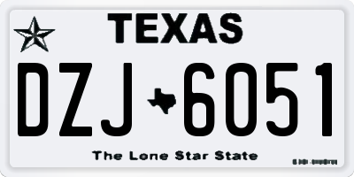 TX license plate DZJ6051