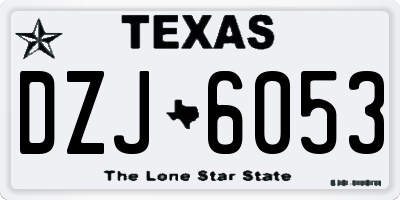 TX license plate DZJ6053