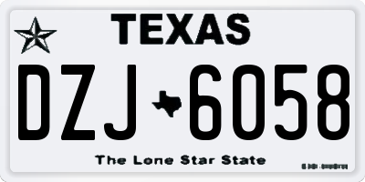 TX license plate DZJ6058