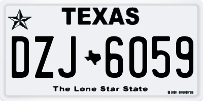 TX license plate DZJ6059