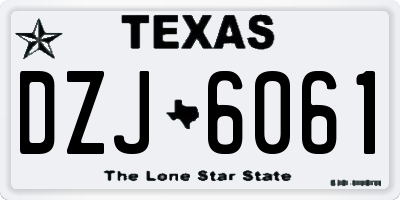 TX license plate DZJ6061