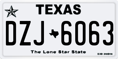 TX license plate DZJ6063
