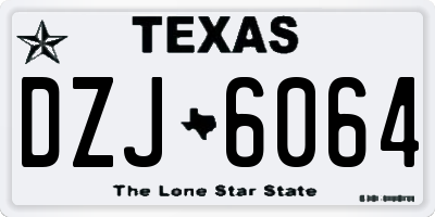 TX license plate DZJ6064