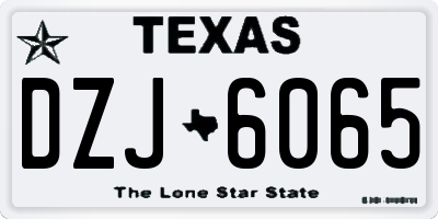 TX license plate DZJ6065
