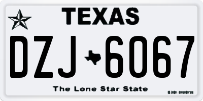 TX license plate DZJ6067
