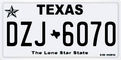 TX license plate DZJ6070