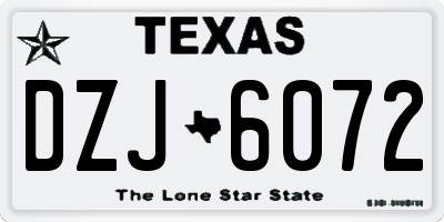 TX license plate DZJ6072