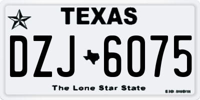 TX license plate DZJ6075