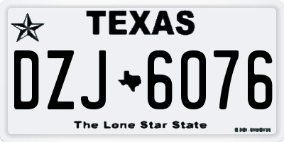 TX license plate DZJ6076