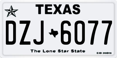 TX license plate DZJ6077