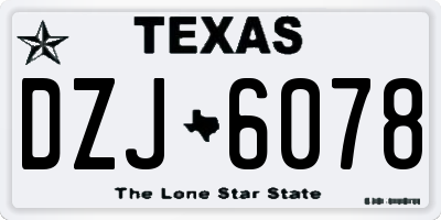 TX license plate DZJ6078