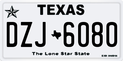TX license plate DZJ6080