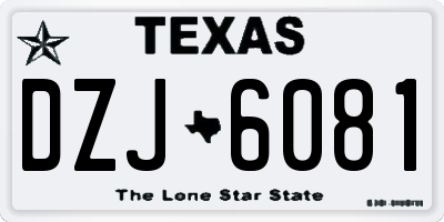 TX license plate DZJ6081
