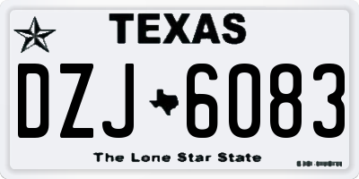 TX license plate DZJ6083