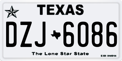 TX license plate DZJ6086