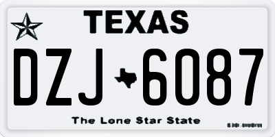 TX license plate DZJ6087