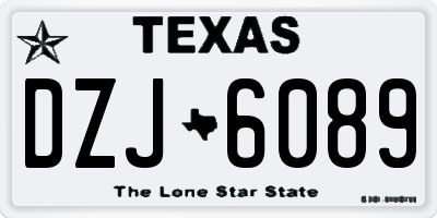 TX license plate DZJ6089