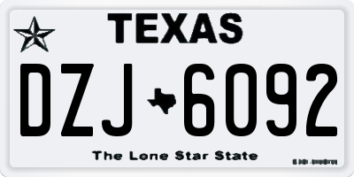 TX license plate DZJ6092
