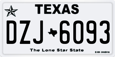 TX license plate DZJ6093