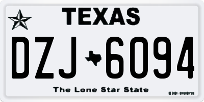 TX license plate DZJ6094