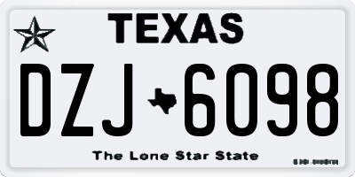 TX license plate DZJ6098