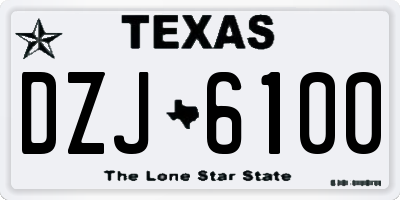 TX license plate DZJ6100