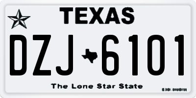 TX license plate DZJ6101