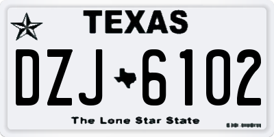 TX license plate DZJ6102