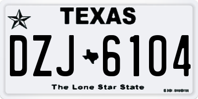 TX license plate DZJ6104