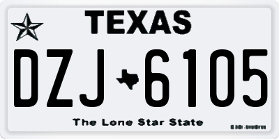 TX license plate DZJ6105