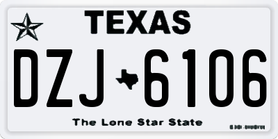 TX license plate DZJ6106