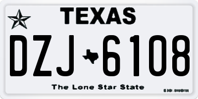 TX license plate DZJ6108