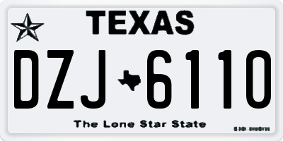 TX license plate DZJ6110