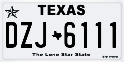 TX license plate DZJ6111