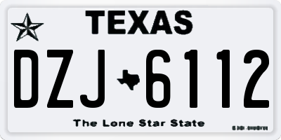 TX license plate DZJ6112
