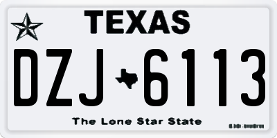 TX license plate DZJ6113