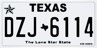 TX license plate DZJ6114
