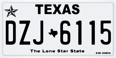TX license plate DZJ6115
