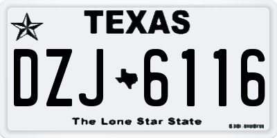 TX license plate DZJ6116